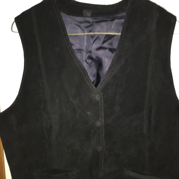 Suede Leather vest size L Black - Picture 2 of 3
